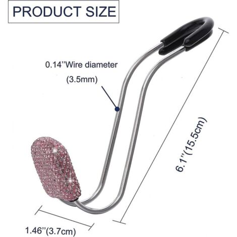 Crochet universel pour dossier de siège, accessoires de voiture Bling, 2 pièces (rose)