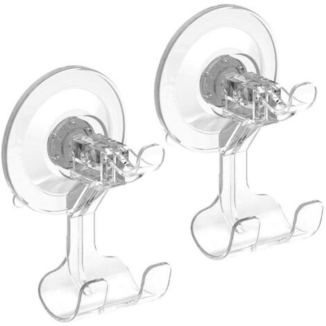 Crochet Ventouse Douche Lot de 2, Porte Rasoir Mural Amovible pour Salle Chambre Carrelage Porte Serviette Rasoir Vetement