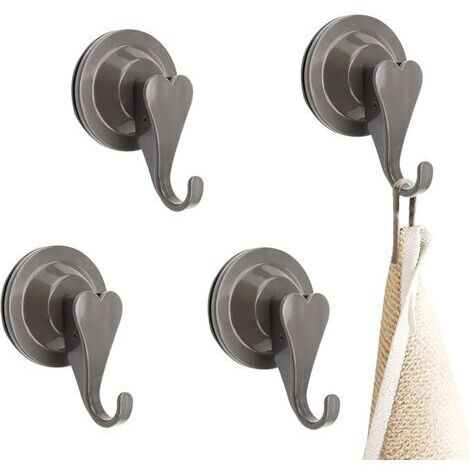 Crochet Ventouse Puissante, 4 Pièces Ventouse Crochet, Crochet Ventouse Salle de Bain, Aucune Vis ni Colle Requise, Capacité de Charge Maximale 15 kg, pour Salles de Bains, Cuisines