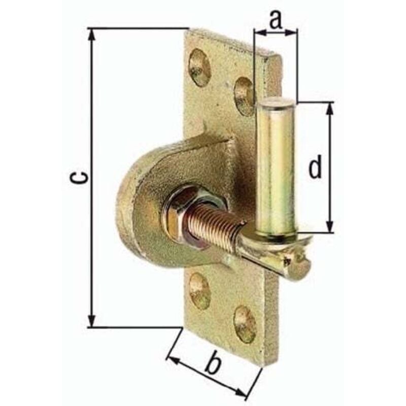 Gah Alberts Goujon pour fixation 16x45mm galv.jaune galv.version réglable de 20mm - 318246