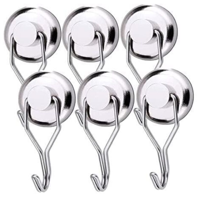 CrochetAimantéPussiantCrochetMagnetiqueFrigoNéodymePivotantsAimantCrochetMagnétiqueCrochetsAimantésMagnétiquespourCuisineTorchonTableau6pcs