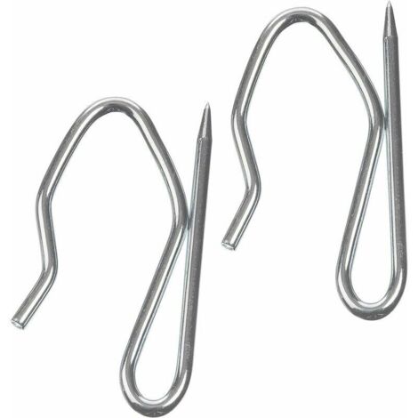 Crochets à Broches pour tentures (Lot de 100 pcs) en Zinc Ultra Résistants - pour Rideaux Lourds et plissés Curseur barre de douche