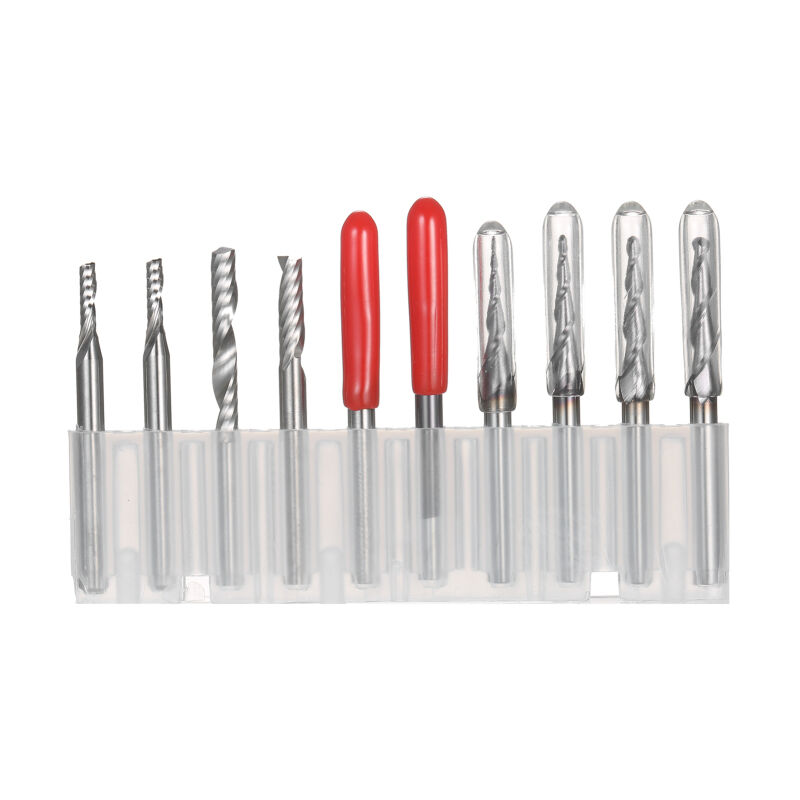 Lot de 10 fraises micro-diamètre 3,175 mm, micro-fraise, fraise de petit diamètre, foret de formage