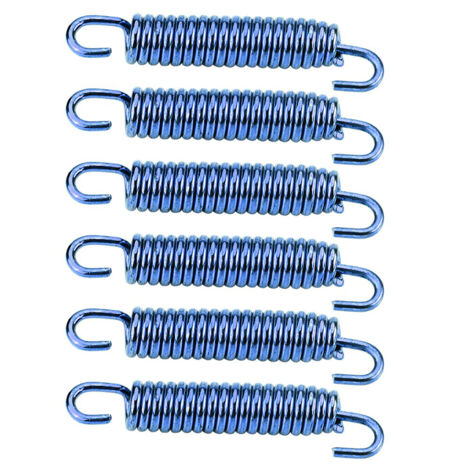 Crochets à ressort pour silencieux d'échappement en acier inoxydable, 6 pièces, pour moto, Scooter, ATV, bleu