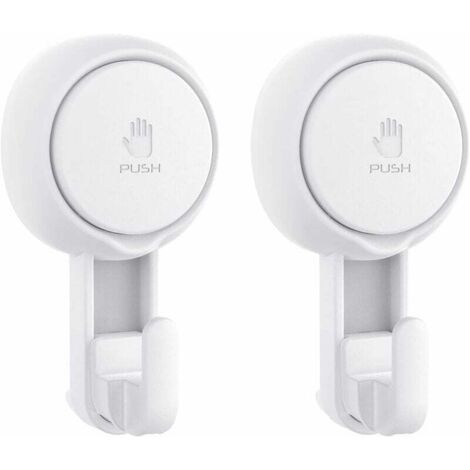 SUNXURY Crochets à ventouse pour douche, crochets à ventouse robustes (paquet de 2) crochets de douche imperméables pour luffa, peignoir, serviette crochets à ventouse réutilisables pour salle de bain et cuis