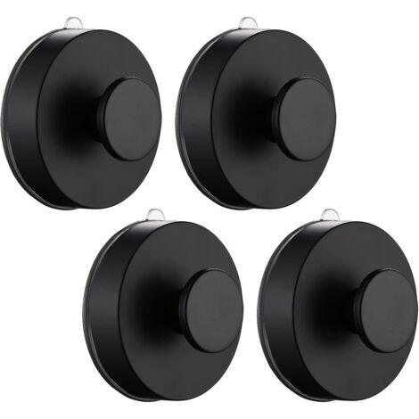 Crochets à ventouse pour douche, salle de bain, cuisine, porte vitrée, miroir, support de crochet à ventouse - 1 pièce - Noir mat