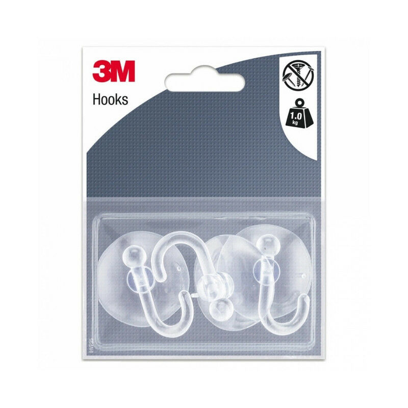 3M - Crochets à ventouse - transparent (x3)