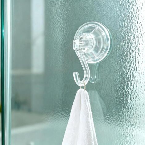 Crochets à ventouses puissantes x10 (diamètre 4,5 cm) – Sans perçage, charge maximale de 2 kg, fixation par ventouse pour carrelage/verre, plastique ABS transparent