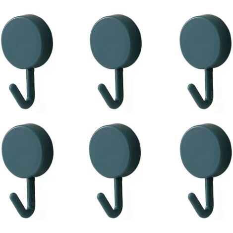 Crochets adhésifs, jolis crochets muraux décoratifs pour suspendre bretelles, chapeaux, serviettes et clés, 6 pièces, bleu