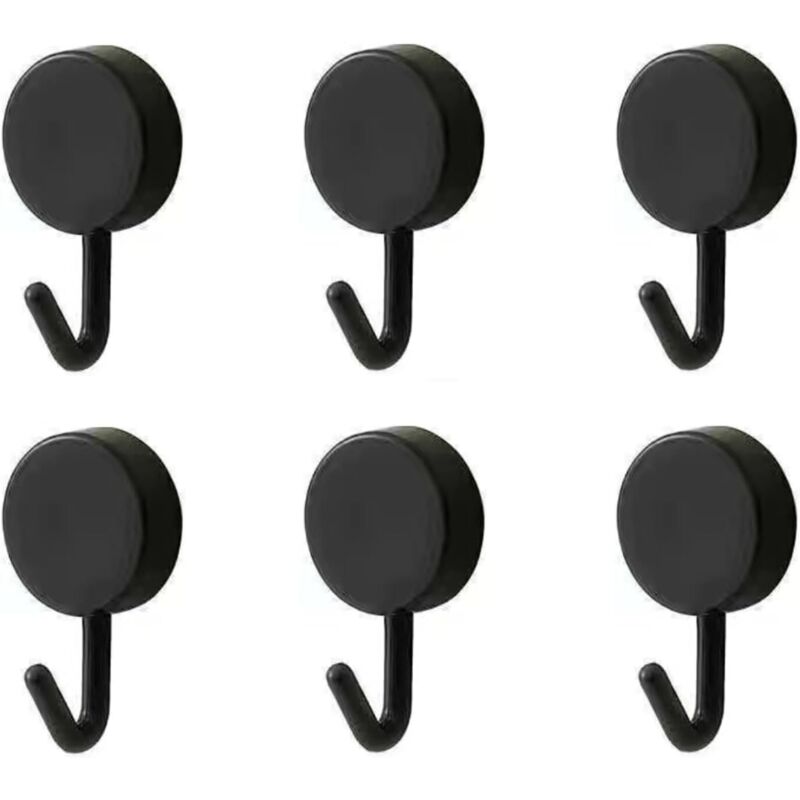 Crochets adhésifs, jolis crochets muraux décoratifs pour suspendre bretelles, chapeaux, serviettes et clés, 6 pièces, noir