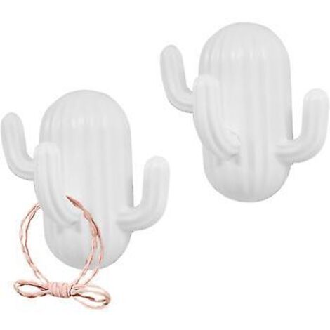 Crochets adhésifs mignons en forme de cactus avec porte murale décorative