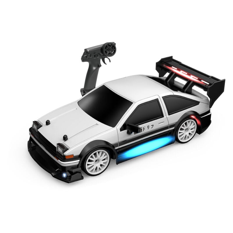 Voiture de drift télécommandée 2,4 GHz 1:24 30 km/h, véhicule 4x4 télécommandé à grande vitesse avec phares avant, feux de dessous, feux arrière et