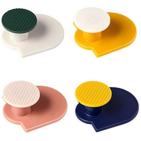 Crochets adhésifs ronds colorés, patères pour serviettes et manteaux, fixation murale autocollante, pour salle de bain, cuisine et maison (4 couleurs)