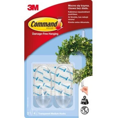 Crochets adhésifs transparents Command (lot de 2)