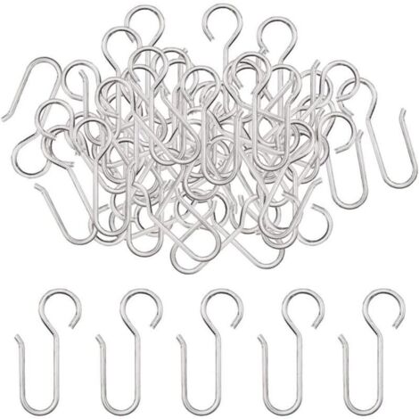 Crochets agrafes pour Rideaux,40 pièces Crochets Rideaux Rail,Crochets pour Rideaux en Zinc à Usage intensif,pour Les Rideaux de Porte,etc(50x2,5mm)