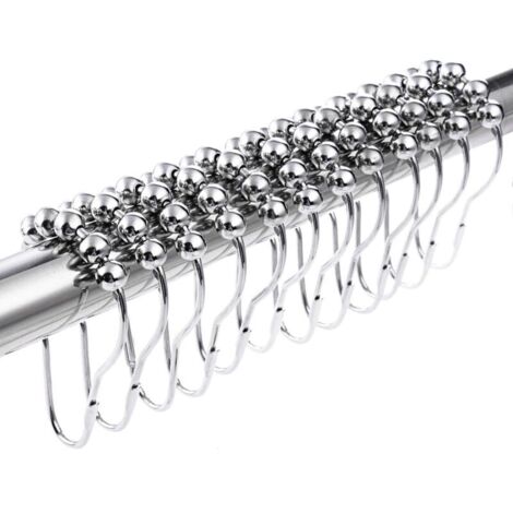 Crochets Anneaux de Rideau de Douche en Acier Inoxydable Chromé -24pcs -RAPANDA