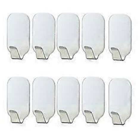 Crochets auto-adhésifs, lot de 20, crochets muraux/de porte en acier inoxydable pour salle de bain/cuisine, pour suspendre serviettes, chiffons et clés - étanches, sans clous