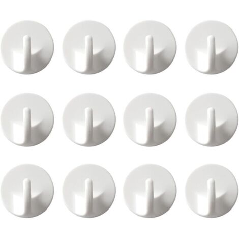 Crochets autocollants - blanc - plastique - blanc - petits crochets à vêtements - blanc - crochets de cuisine - blanc - autocollants - blanc - crochets à serviettes - sans perçage - pour salle de bain