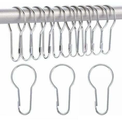 Crochets d'anneau de rideau de douche, paquet de 40 pièces de 2.2mm pour le tri et l'organisation, crochets de rideau à boucle de levage