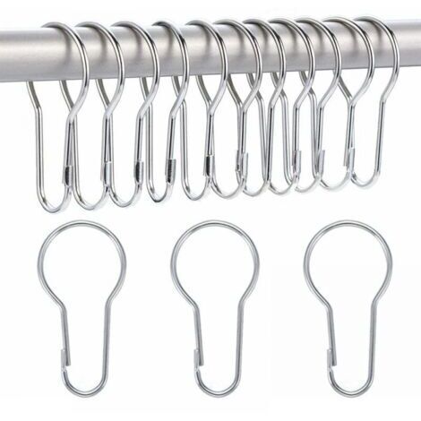 Crochets d'anneau de rideau de douche, paquet de 40 pièces de 2.2mm pour le tri et l'organisation, crochets de rideau à boucle de levage