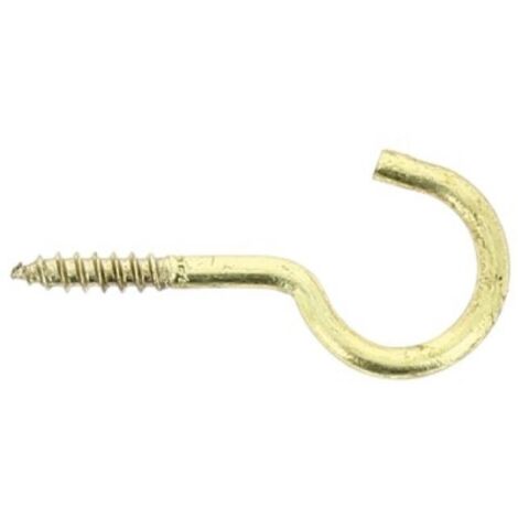 Crochets d'armoire vis à bois laiton, diamètre 4 mm, longueur 30 mm, boîte de 25 crochets