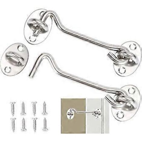 crochets de cabine, loquet de porte, verrou de porte en acier inoxydable argenté, W
