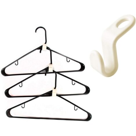 Crochets de Connexion pour Cintres, Mini Connecteurs Anti-Dérapants en Plastique, Économie d'Espace, 30 PCS