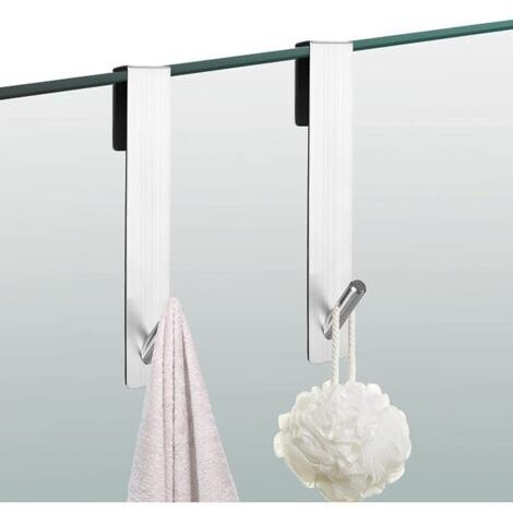 Crochets de douche, un ensemble de 2 crochets muraux de douche, sans perçage, avec protection en mousse, crochets porte-serviettes en acier inoxydable, porte-serviettes et porte-peignoirs.