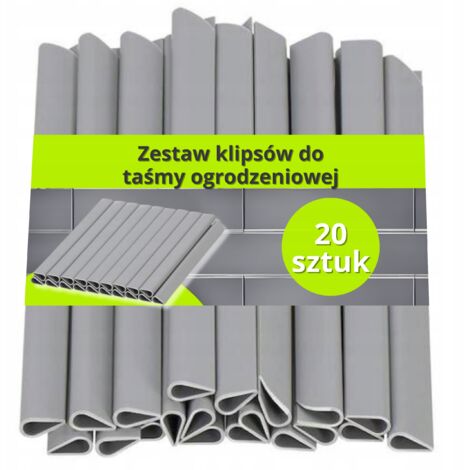 CROCHETS DE FIXATION POUR RUBAN ADHÉSIF DE CLÔTURE 19 CM GRIS CLAIR 20 PIÈCES