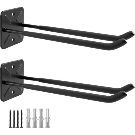 Crochets de garage, support mural, organisateur de barre, organisateur d'outils lourds, crochets de rangement de garage pour outils de jardinage, outils de jardin (2 pièces)