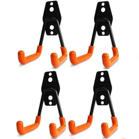 Crochets de Garage,Crochets de Rangement pour Garage Crochets de Suspension,Crochet muraux en Acier avec Revêtement Anti-Dérapant Support Lourd,pour Accrocher Les échelles，Vélos，Outils de Jardin GrooF