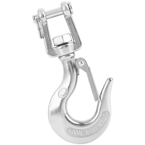 Crochets de levage robustes pour charges lourdes, en acier inoxydable 304 avec loquet (650 kg)