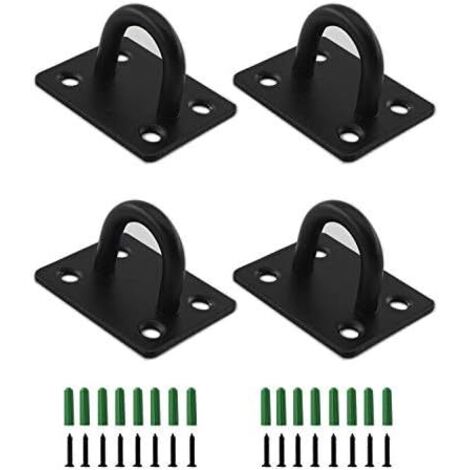 DOLASO Crochets de plafond en acier inoxydable, crochets en U pour plaque à œillet, crochets à anneau de montage mural robustes, matériel de suspension marine, boucle de crochet d'agrafe avec vis