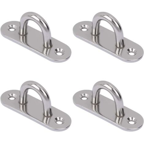 Crochets de plafond en acier inoxydable, lot de 4 supports muraux, plaque à œil ovale pour chaise suspendue, hamac, balançoi