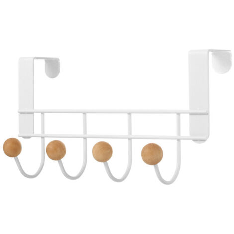 Crochets de porte arrière en fer forgé, style cerisier chinois, 4 crochets blancs pour rangement