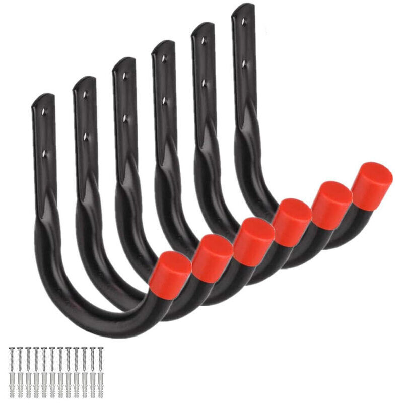 Crochets de rangement robustes pour garage, support mural universel en U pour vélo, chaise, échelle, tuyau et outils, idéal pour abri de jardin –