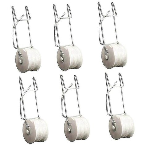 Crochets de support pour tomates avec ficelle de 15 m - Lot de 6, crochets à enrouler pour treillis de plants de tomates en serre