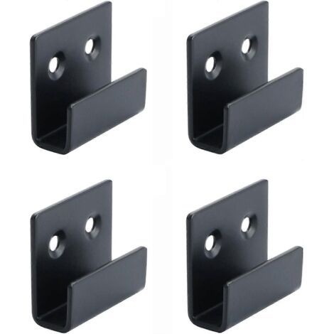Crochets de tringle à tableaux en acier inoxydable, pinces de suspension pour miroirs, supports de miroirs, kits de suspension, finition noir mat (largeur intérieure de 10 mm)-AquaForge