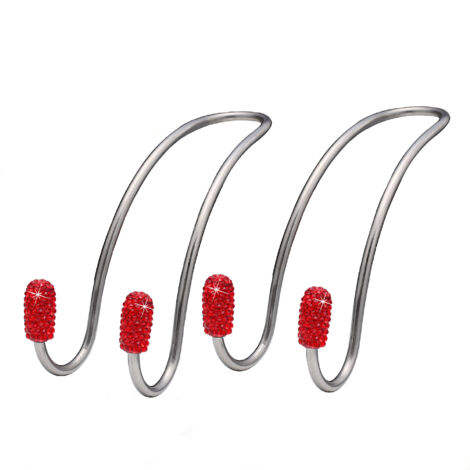 Crochets de voiture brillants, crochets de rangement pour appuie-tête de siège, porte-bagages arrière robuste et durable, universel pour SUV et camions, paquet de 2 (rouge).