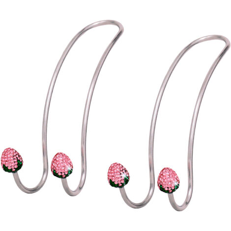 Crochets de voiture brillants, crochets de rangement pour appuie-tête de siège, robustes et durables, porte-bagages arrière, universels pour SUV et camions, paquet de 2 (rose).