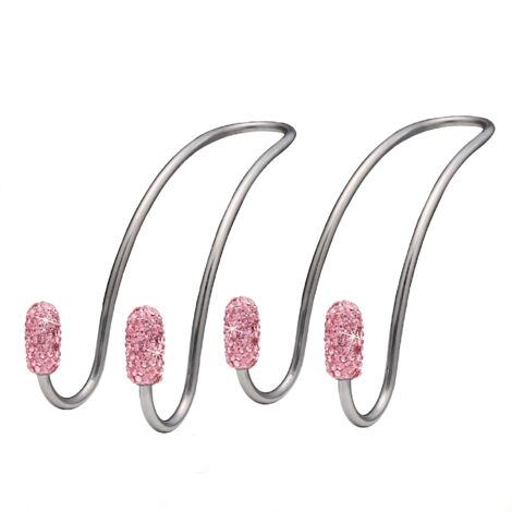 Crochets de voiture brillants, crochets de rangement pour appuie-tête de siège, robustes et durables, porte-bagages arrière, universels pour SUV et camions, paquet de 2 (rose).