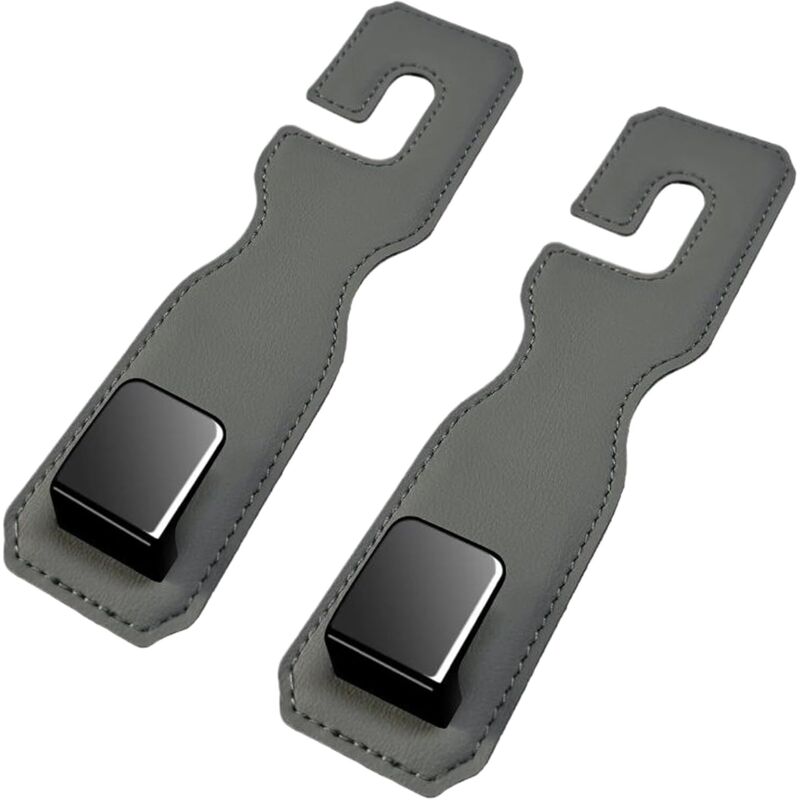Crochets de voiture, lot de 2 crochets en cuir pour dossiers de siège de voiture, crochets d'appui-tête de voiture, support de voiture universel pour