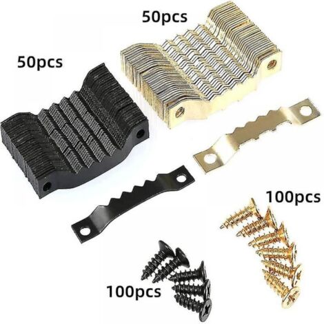 Crochets décoratifs pour cadre photo – Lot de 100 pièces bicolores avec finition dentelée, plastique résistant, idéal pour accrochage mural