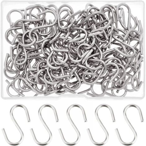 Crochets en S, acier inoxydable 304, petits crochets en S, crochets en S métalliques, crochets de suspension pour petits objets, clés, bijoux, sacs légers, 100 pièces, 29 x 2 mm