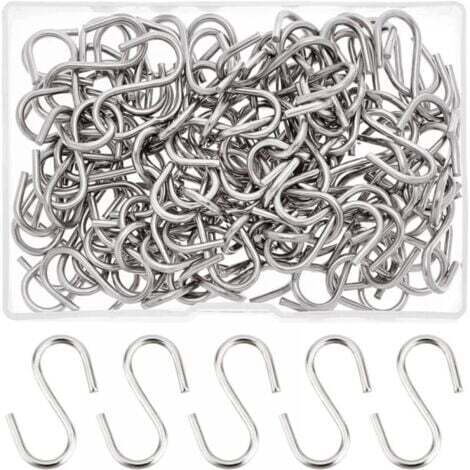 Crochets en S, acier inoxydable 304, petits crochets en S, crochets en S métalliques, crochets de suspension pour petits objets, clés, bijoux, sacs légers, 100 pièces, 29 x 2 mm