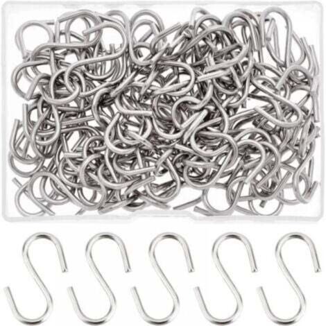 Crochets en S, acier inoxydable 304, petits crochets en S, crochets en S métalliques, crochets de suspension pour petits objets, clés, bijoux, sacs légers, 100 pièces, 29 x 2 mm