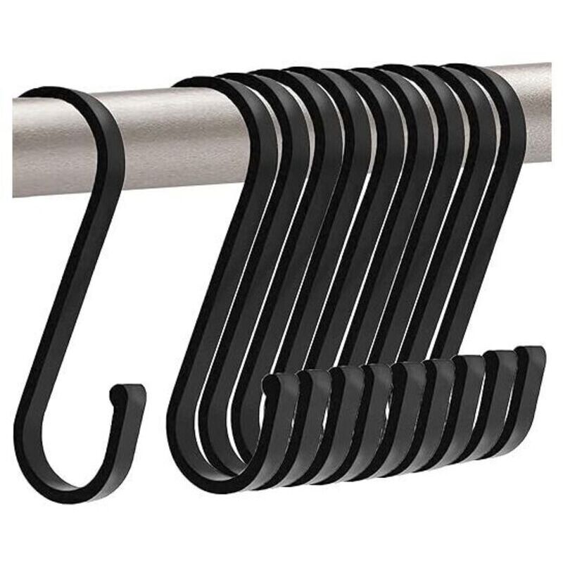 Crochets en S, crochets en forme de S, crochets en S noirs mats robustes pour suspendre des casseroles et des poêles, des serviettes dans la cuisine,