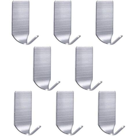 Crochets forts Crochet Mural Crochets muraux en Acier Inoxydable imperméable à l'eau pour la Robe Robe Serviette Porte-clés Sacs de Noël Lumières-Accueil Cuisine Salle 8-Pack..DEBUNS