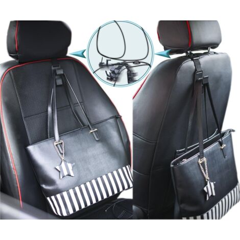 Crochets magiques spécifiques pour appuie-tête de voiture, crochets pour sac de rangement au dos du siège auto, peuvent accrocher portefeuilles ou sacs de courses, noir, lot de 4.