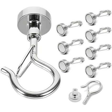 Crochets Magnétiques Lourds avec Snap – Aimants Forts de 26,5 lbs+, Q pour Voitures, Garage, Barbecue, Réfrigérateurs, Croisières et Plus Paquet 10 -